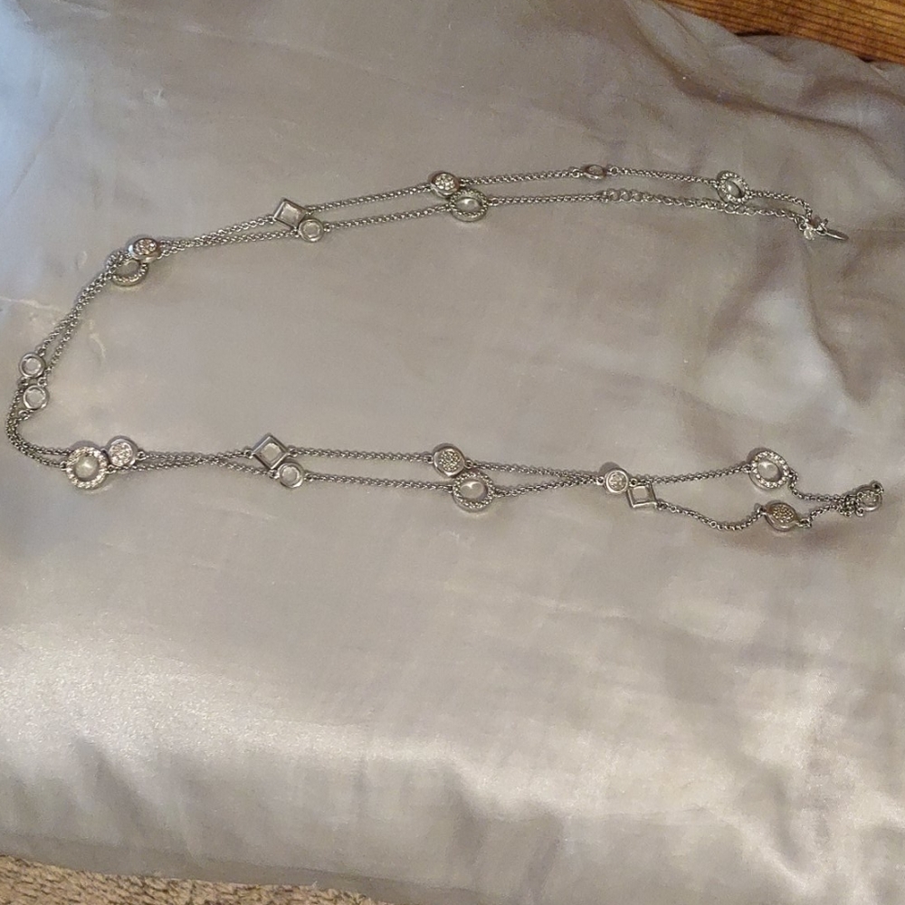 Lia Sophia long silver necklace